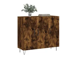 Aparador de madera de ingeniería roble ahumado 90x34x80 cm