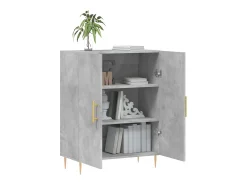 Aparador de madera de ingeniería gris hormigón 69,5x34x90 cm