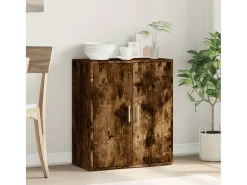 Aparador de madera de ingeniería roble ahumado 79x38x80 cm