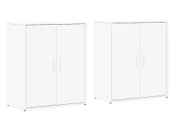 Aparador de madera de ingeniería 2 uds blanco 60x31x70 cm ES430821