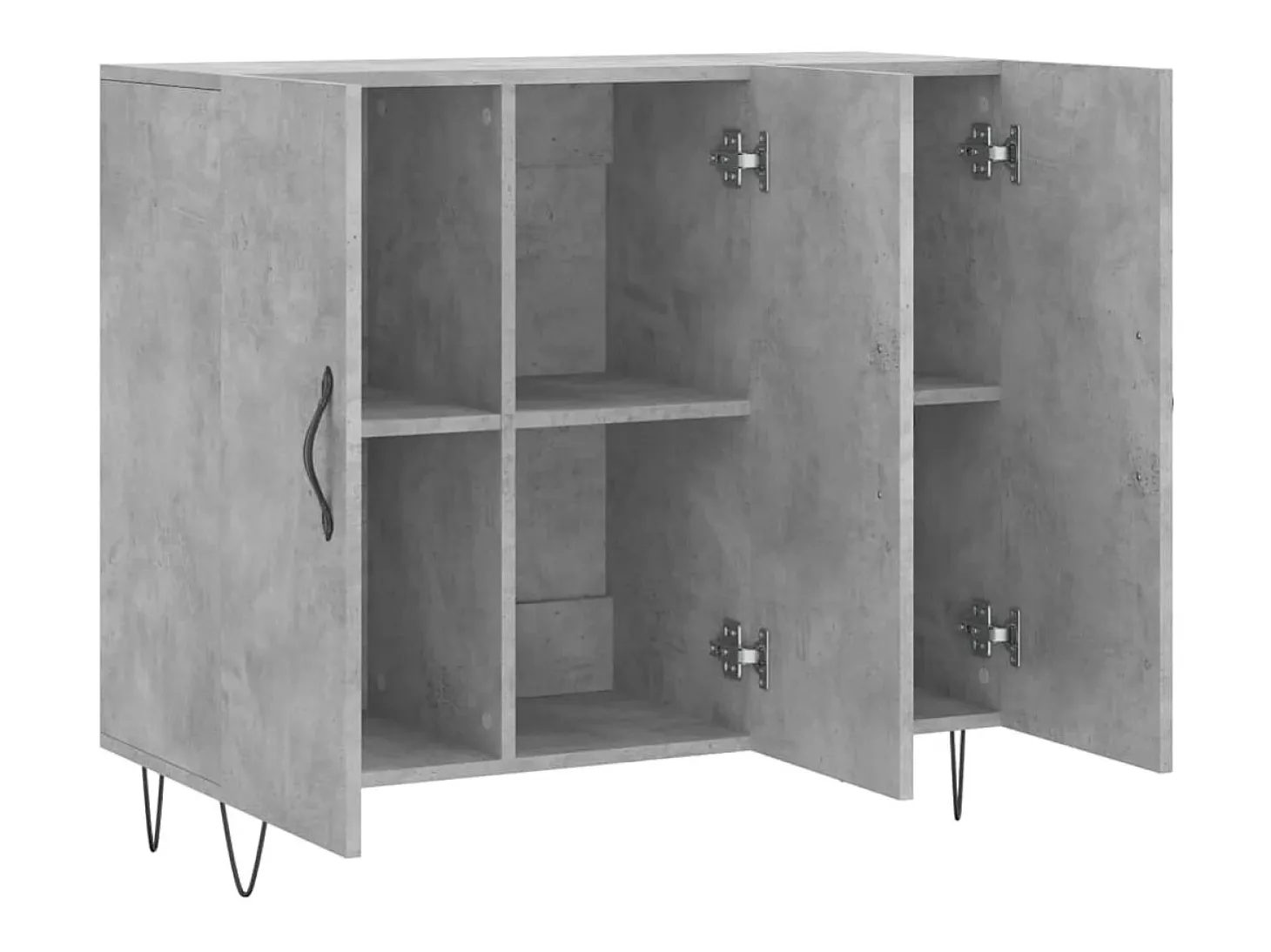 Aparador de madera de ingeniería gris hormigón 90x34x80 cm ES79286