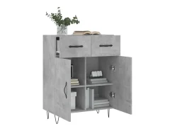 Aparador de madera de ingeniería gris hormigón 69,5x34x90 cm