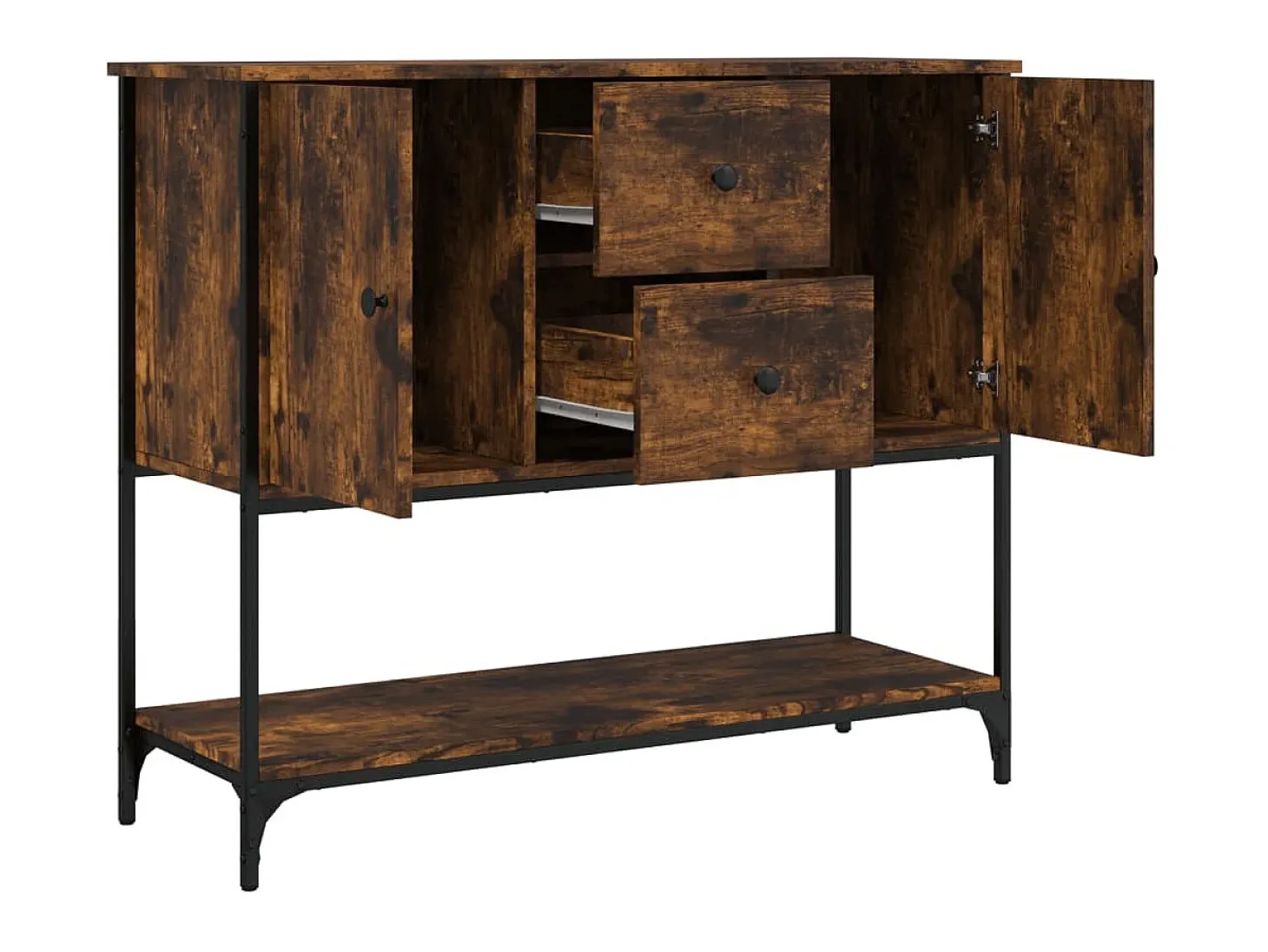 Aparador de madera de ingeniería roble ahumado 100x36x85 cm ES22324