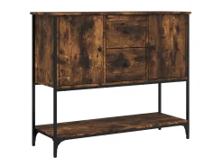 Aparador de madera de ingeniería roble ahumado 100x36x85 cm ES22324
