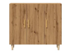 Aparador de madera de ingeniería roble artisan 90x34x80 cm