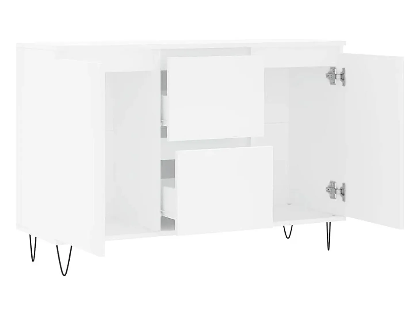 Aparador de madera de ingeniería blanco 101,5x35x70 cm