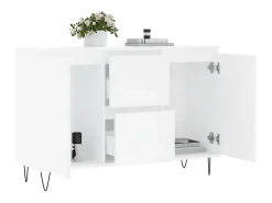 Aparador de madera de ingeniería blanco 101,5x35x70 cm
