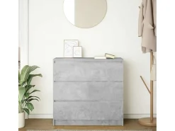 Aparador de madera de ingeniería gris hormigón 80x35x76 cm