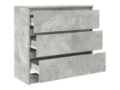 Aparador de madera de ingeniería gris hormigón 80x35x76 cm
