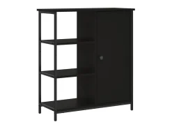 Aparador de madera de ingeniería negro 70x30x80 cm ES697452