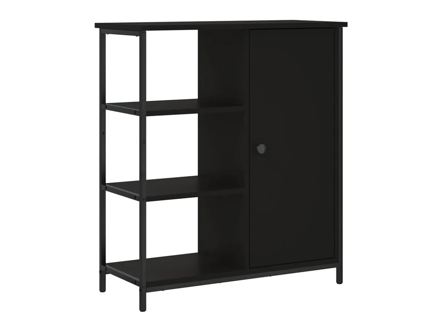Aparador de madera de ingeniería negro 70x30x80 cm ES697452