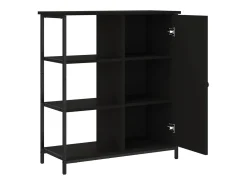 Aparador de madera de ingeniería negro 70x30x80 cm ES697452