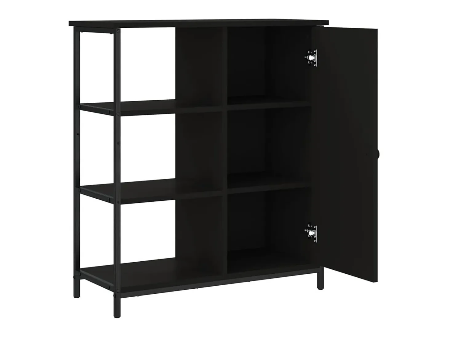 Aparador de madera de ingeniería negro 70x30x80 cm ES697452