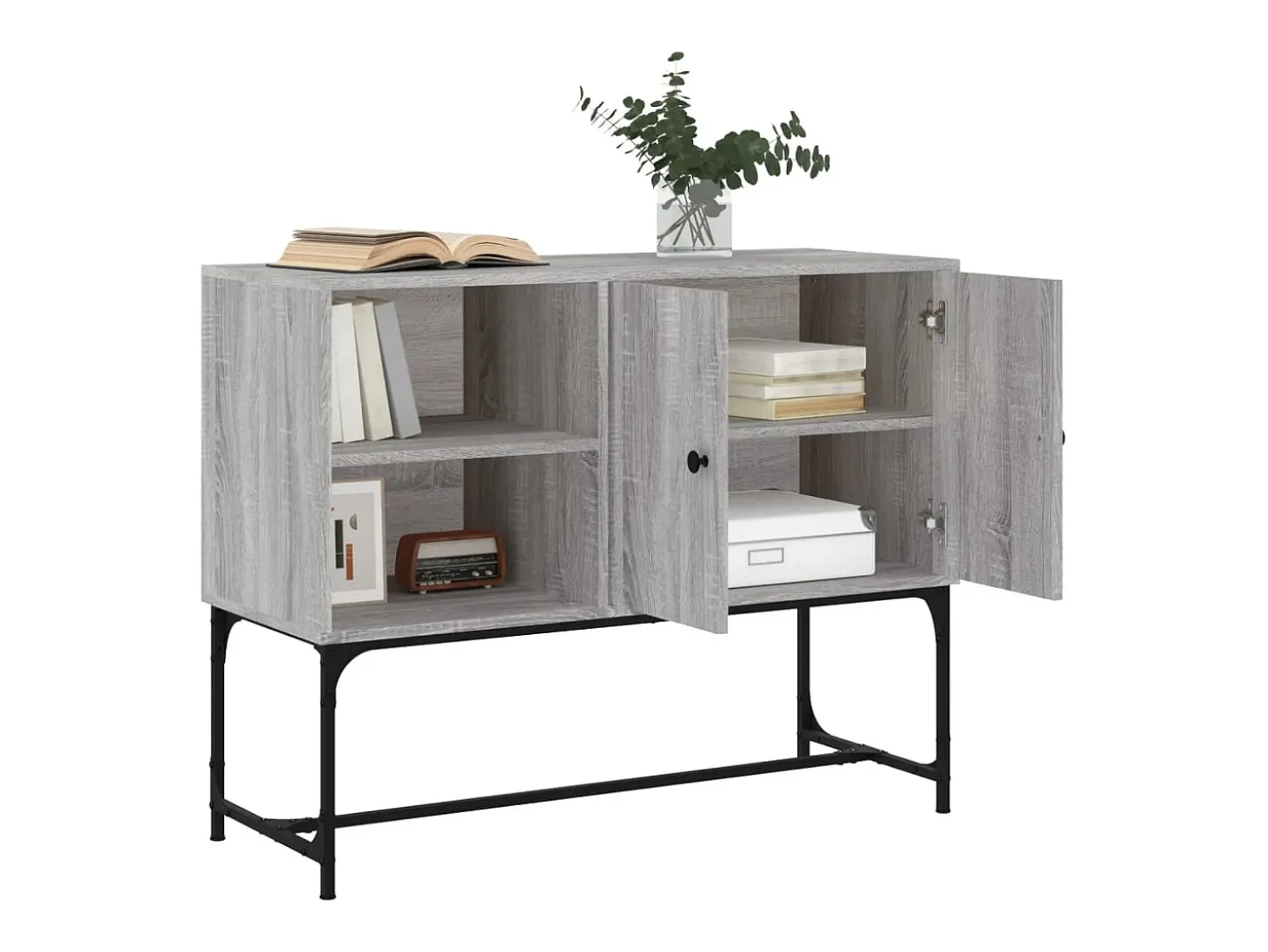 Aparador de madera de ingeniería gris Sonoma 100x40x79,5 cm