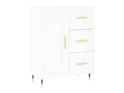 Aparador de madera de ingeniería blanco 69,5x34x90 cm ES32306