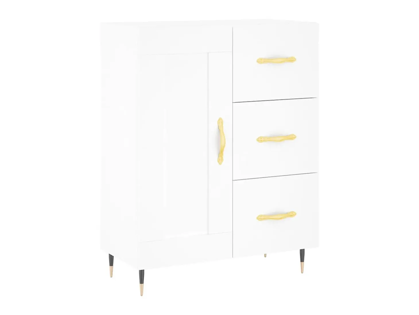 Aparador de madera de ingeniería blanco 69,5x34x90 cm ES32306
