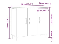 Aparador de madera de ingeniería roble Sonoma 90x34x80 cm