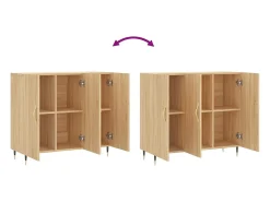 Aparador de madera de ingeniería roble Sonoma 90x34x80 cm