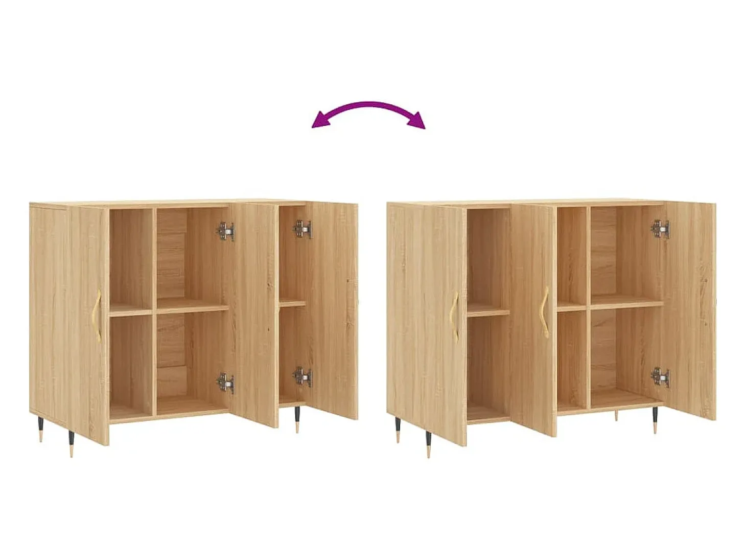 Aparador de madera de ingeniería roble Sonoma 90x34x80 cm