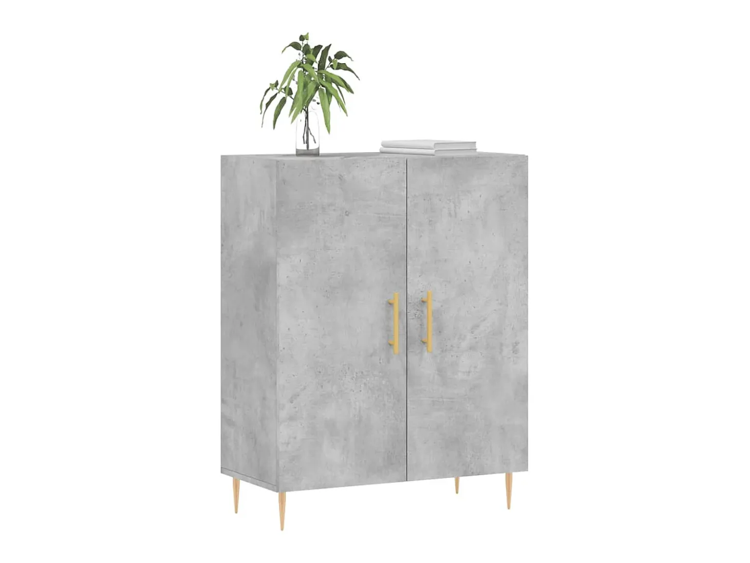 Aparador de madera de ingeniería gris hormigón 69,5x34x90 cm ES92617