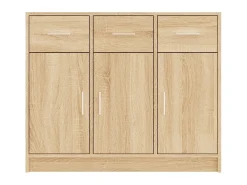 Aparador de madera de ingeniería color roble Sonoma 91x28x75 cm ES58215
