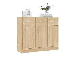 Aparador de madera de ingeniería color roble Sonoma 91x28x75 cm ES58215