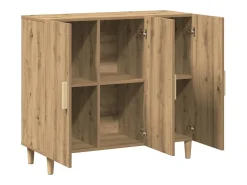 Aparador de madera de ingeniería roble artisan 90x34x80 cm