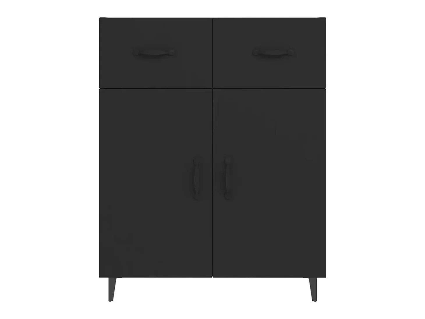 Aparador de madera de ingeniería negro 69,5x34x90 cm