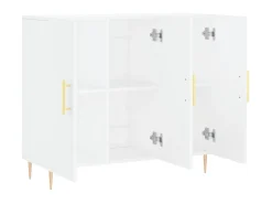 Aparador de madera de ingeniería blanco 90x34x80 cm ES32405