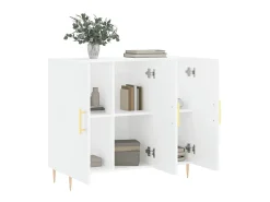 Aparador de madera de ingeniería blanco 90x34x80 cm ES32405