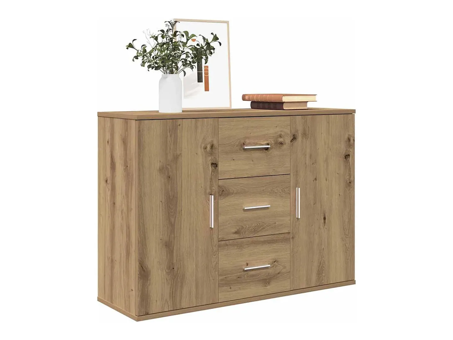 Aparador de madera de ingeniería roble artisan 90x29,5x65 cm