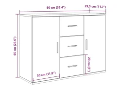 Aparador de madera de ingeniería roble artisan 90x29,5x65 cm