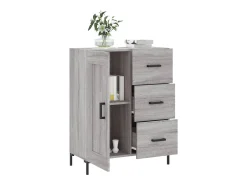 Aparador de madera de ingeniería gris Sonoma 69,5x34x90 cm