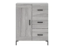 Aparador de madera de ingeniería gris Sonoma 69,5x34x90 cm