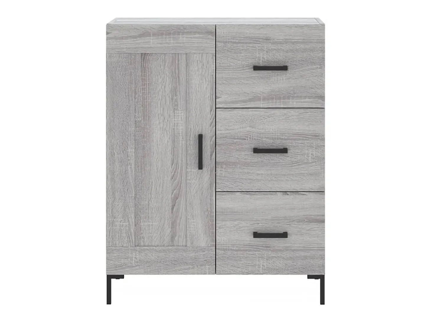 Aparador de madera de ingeniería gris Sonoma 69,5x34x90 cm