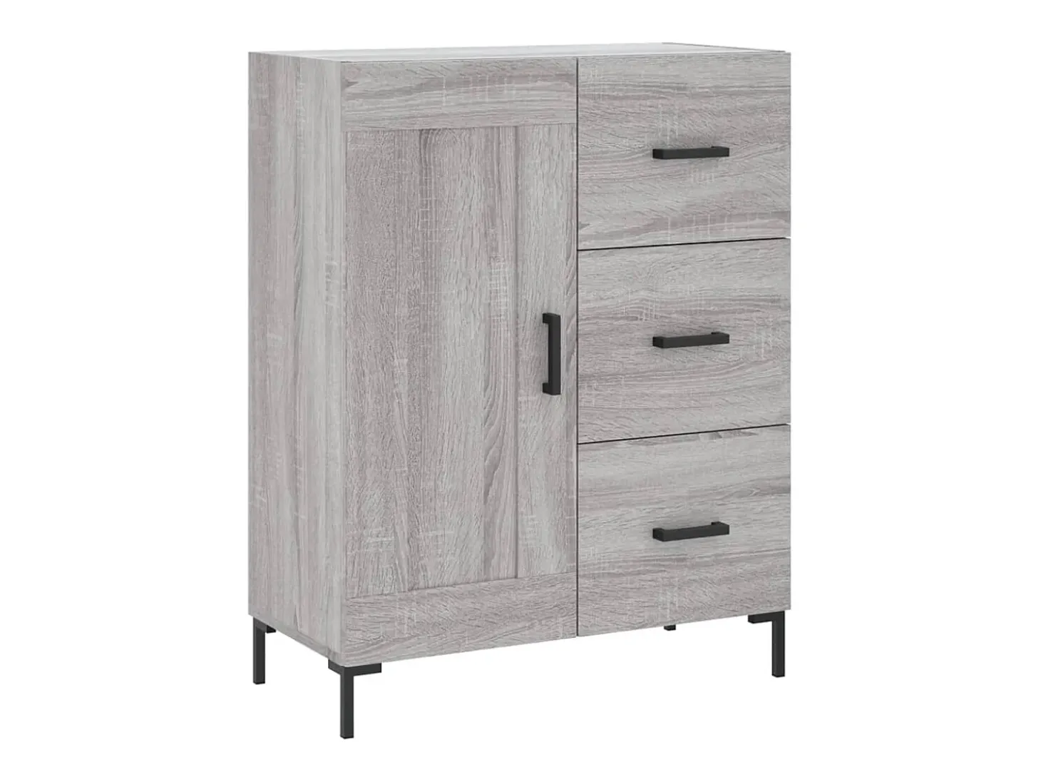 Aparador de madera de ingeniería gris Sonoma 69,5x34x90 cm
