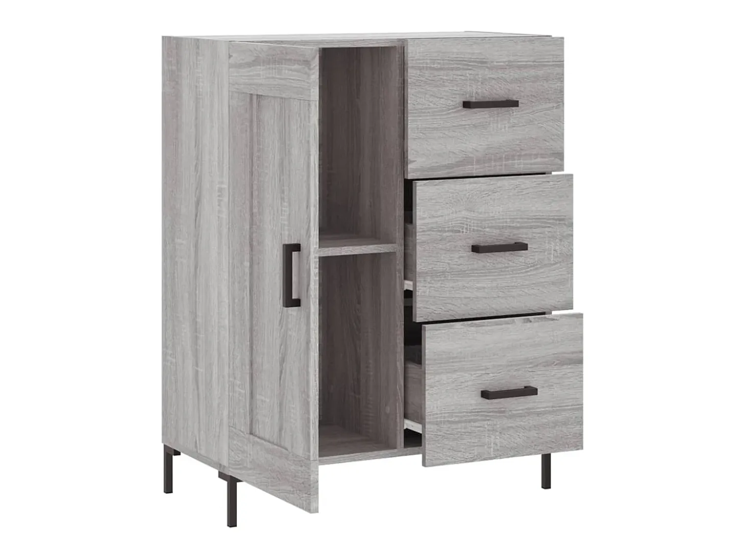 Aparador de madera de ingeniería gris Sonoma 69,5x34x90 cm