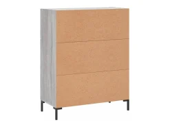 Aparador de madera de ingeniería gris Sonoma 69,5x34x90 cm
