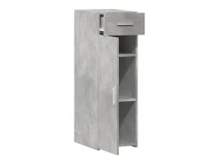 Aparador de madera de ingeniería gris hormigón 30x42,5x93 cm