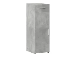 Aparador de madera de ingeniería gris hormigón 30x42,5x93 cm