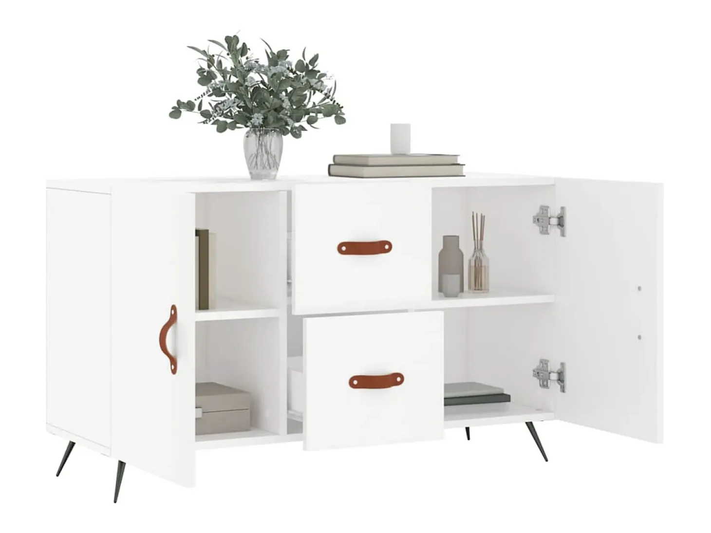 Aparador de madera de ingeniería blanco 100x36x60 cm