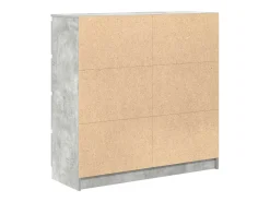 Aparador de madera de ingeniería gris hormigón 100x35x99 cm