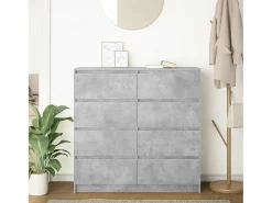 Aparador de madera de ingeniería gris hormigón 100x35x99 cm