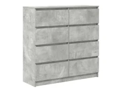 Aparador de madera de ingeniería gris hormigón 100x35x99 cm