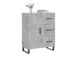 Aparador de madera de ingeniería gris hormigón 69,5x34x90 cm
