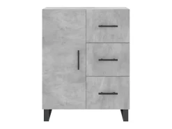 Aparador de madera de ingeniería gris hormigón 69,5x34x90 cm