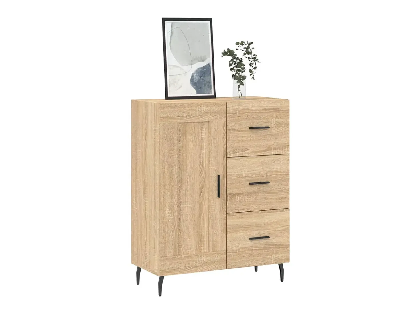 Aparador de madera de ingeniería roble Sonoma 69,5x34x90 cm ES77948