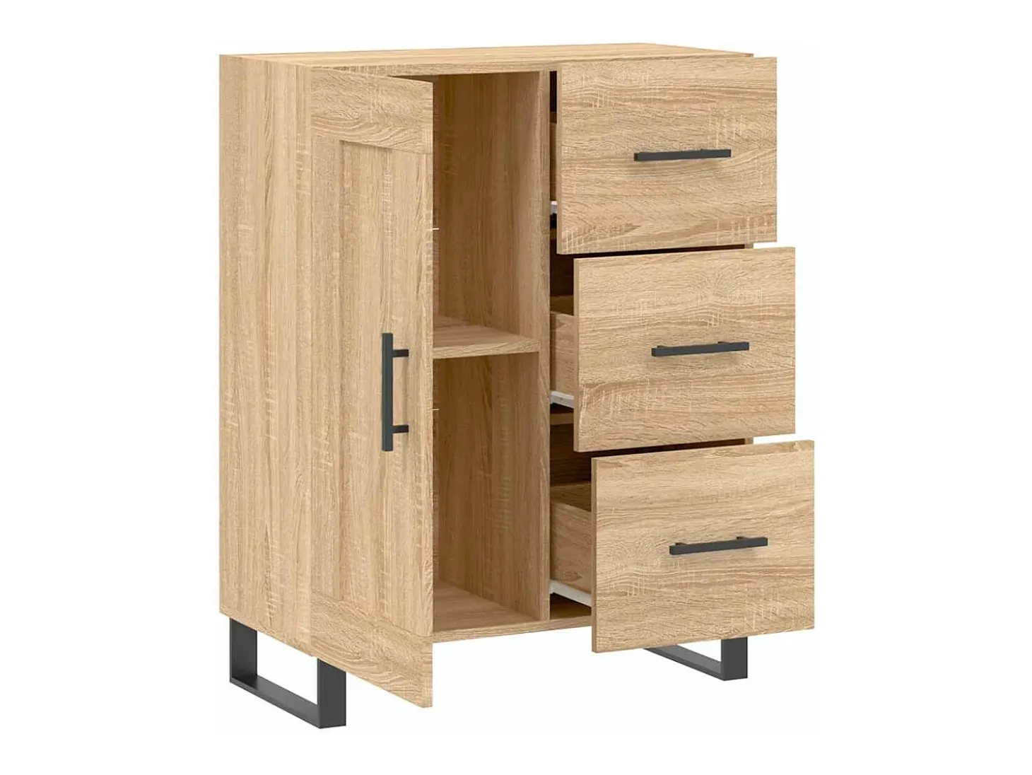 Aparador de madera de ingeniería roble Sonoma 69,5x34x90 cm