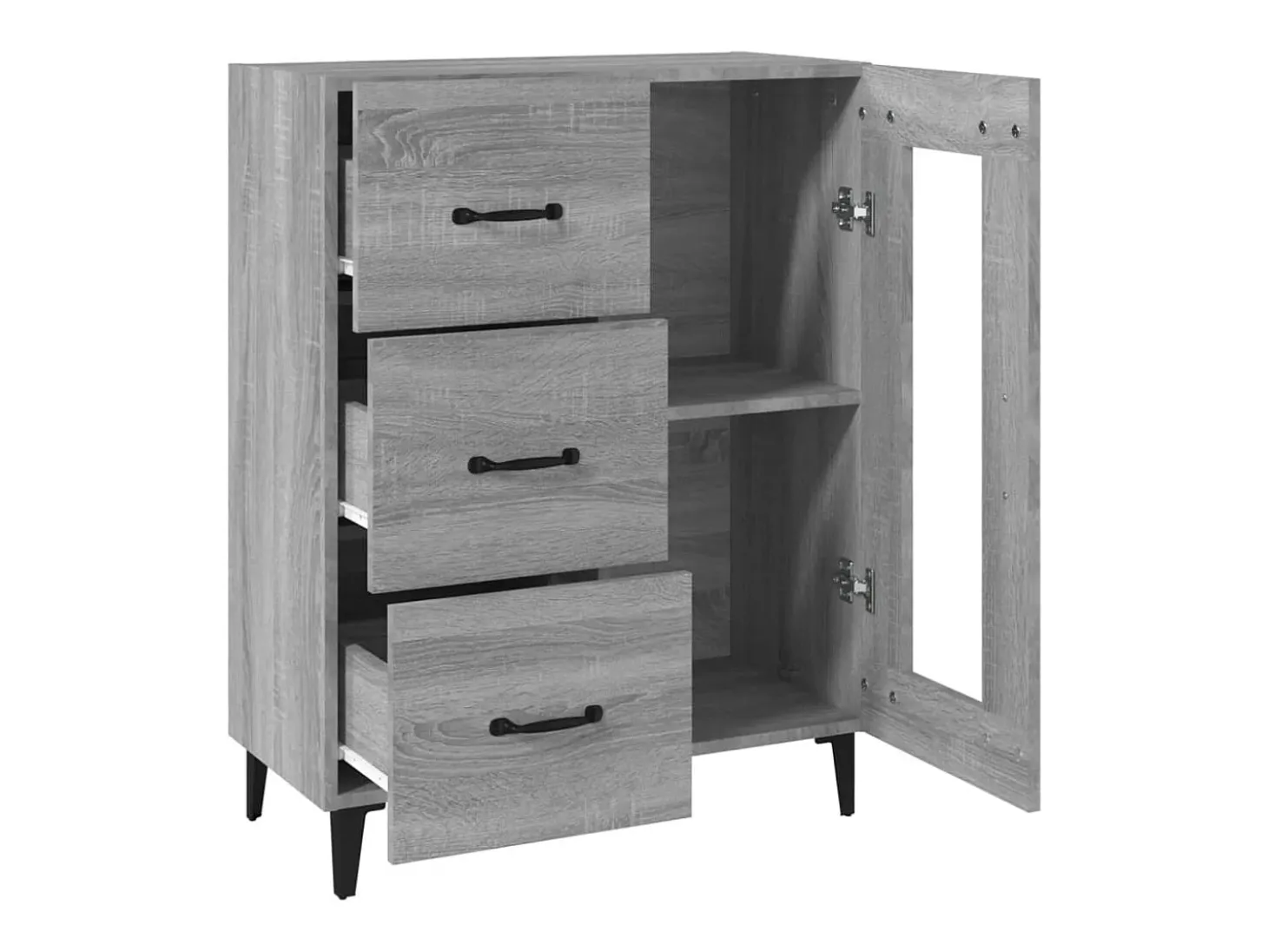 Aparador de madera de ingeniería gris Sonoma 69,5x34x90 cm