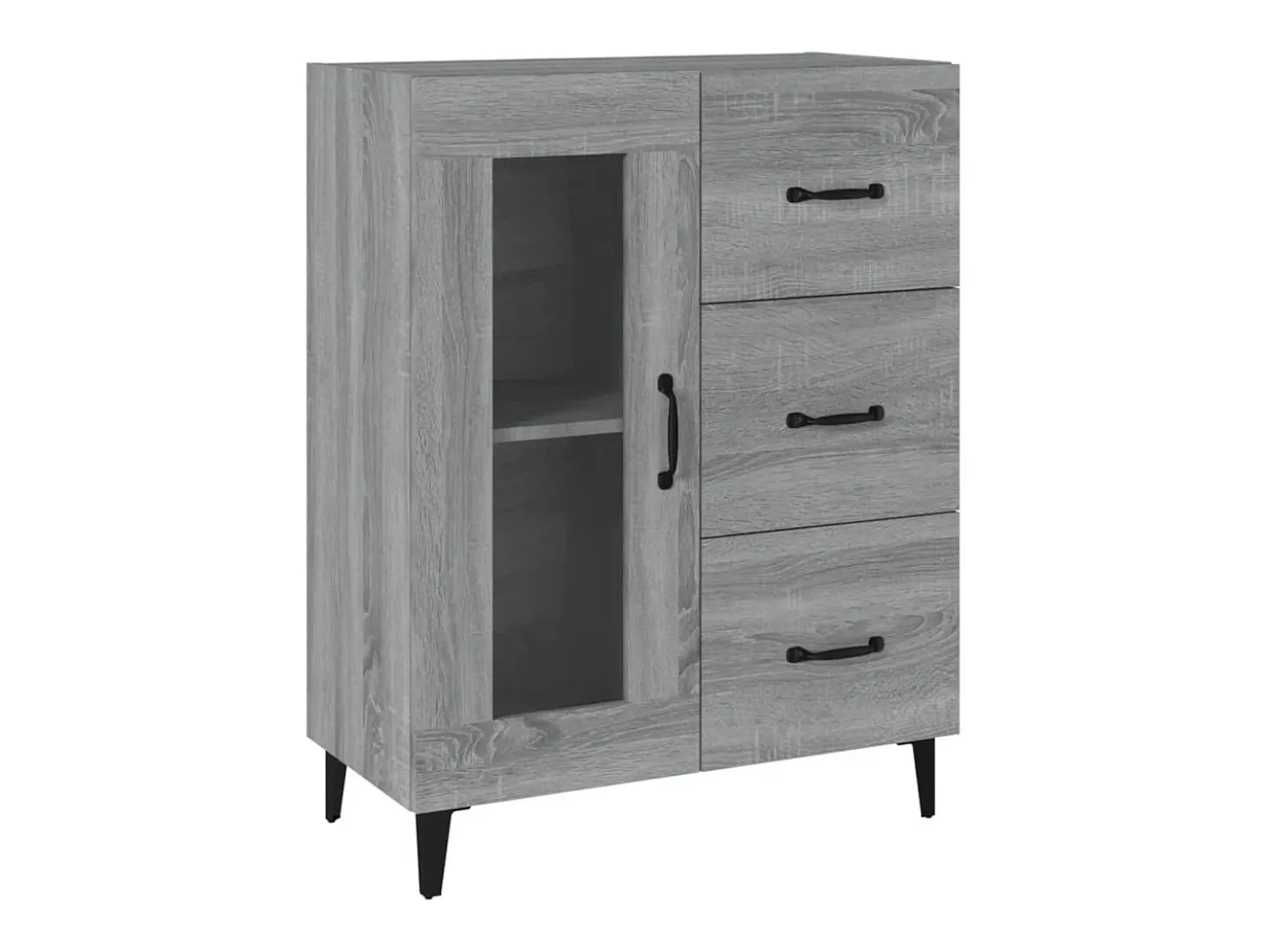 Aparador de madera de ingeniería gris Sonoma 69,5x34x90 cm